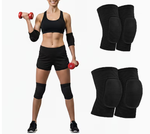 Genouillères de soutien avec rembourrage extra doux et épais, compression légère, genouillères en nylon avec élastique pour l'entraînement au volley-ball - Product Image 4