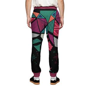 Men's Color Blocked Sweatpants Elastic Waist Drawstring Casual Joggers Spliced Design Midweight Cotton Pants Autumn Wear - Product Image 4