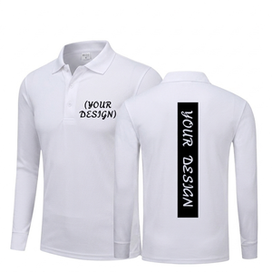 เสื้อกอล์ฟแขนยาวผู้ชายไซส์ใหญ่ ผ้าเจอร์ซีย์เนื้อนุ่ม ระบายอากาศได้ดี ผลิตจากผ้าฝ้าย 100% คุณภาพพรีเมียม แฟชั่นทันสมัย สีขาว สั่งทำพิเศษสำหรับส่งออก - Product Image 1