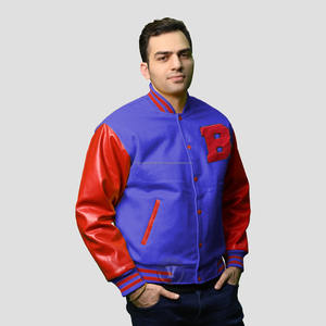 Unisex High Quality Varsity <b>Jacket</b> Chenille Embroidery Grey Wool <b>Black</b> Leather Sleeves Custom Letterman Varsity <b>Jacket</b> - Product Image 2