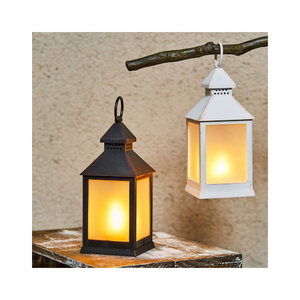 Elegante Farol Metálico Rústico con Paneles de Vidrio de Brillo Cálido, Anillo para Colgar, Farol Decorativo Personalizado para Decoración del Hogar - Product Image 1