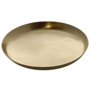 Bandeja Decorativa Redonda de Latón, Diseño Minimalista, Artesanía Metálica, Pieza Única para Decoración del Hogar - Product Image 1