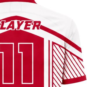 Conjunto de Uniforme de Fútbol Personalizado Rojo y Blanco, Uniforme de Fútbol Profesional, Ropa Deportiva Transpirable para Equipos, Alibaba.com - Product Image 6