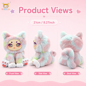TUSALMO Simpatici Giocattoli di Peluche a Forma di Gatto da 21CM Personalizzabili per Bambini, Bambola Animale all'Ingrosso, Morbida Bambola di Peluche a Forma di Gatto Cartone Animato con Grandi Occhi in Cotone PP, OEM ODM - Product Image 2