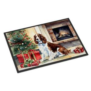 Welsh Springer Spaniel Cozy Christmas Paillasson Antidérapant Intérieur Extérieur 24H X 36W Tapis à poils bas Lavable Entrée Tapis de porte d'entrée - Product Image 1