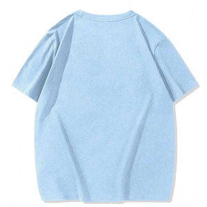 เสื้อยืดผู้ชายสีน้ำเงิน ผ้าฝ้าย 100% น้ำหนัก 220 กรัม ทรงหลวม แขนสั้น คอกลม สีพื้น สามารถออกแบบโลโก้ด้านหน้าได้ตามต้องการ สไตล์ลำลอง ทรงบ็อกซี่ เป็นมิตรต่อสิ่งแวดล้อม - Product Image 2