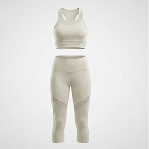 ชุดโยคะผู้หญิงผ้าสแปนเด็กซ์โพลีเอสเตอร์ ไซส์พลัส สีตามสั่ง ดีไซน์ล่าสุด ชุดออกกำลังกาย ชุดฟิตเนส เสื้อผ้าขายส่ง - Product Image 1