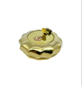 Cendrier de bureau rond en laiton vintage orné avec porte-cigarettes pour la décoration de la maison - Product Image 4
