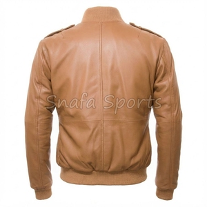 New Breathable & Comfortable Solid Color Customizable Leather Jacket Premium Quality for Men Style With Leather - Product Image 2