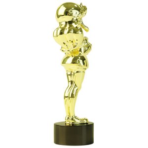 Statuette de chanteuse en métal doré, sculpture artisanale, trophée de concours de chant personnalisé avec gravure, vente en gros - Product Image 4