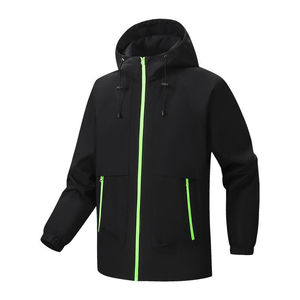 Custom Casual Mandarin Collar Breathable Windproof Hooded Safari <b>Jacket</b> with Zipper Closure Thin <b>Winter</b> Printed Design - Product Image 4