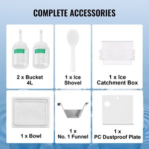 Macchina Professionale per Ghiaccio a Fiocchi in Acciaio Inox, 397LBS/24H, Tritaghiaccio Elettrico e Macchina per Coni di Neve - Product Image 6