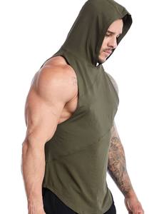 Débardeurs à capuche décontractés pour hommes, respirants, 100% coton, pour la musculation, la salle de sport, la musculation - Débardeurs à capuche sans manches - Product Image 5