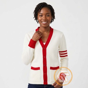 Customized Delta Acrylic Solid Embroidered Appliques V-neck Covered <b>Button</b> Casual Anti-Wrinkle Breathable Sweater <b>Cardigan</b> Sigma - Product Image 4