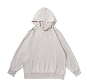 Sweat-shirt à capuche décontracté en maille épaisse 260g avec épaules tombantes et poches, personnalisable avec logo par impression par transfert thermique pour le team building - Product Image 1