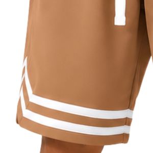 Pantalones Cortos de Baloncesto para Hombre en Color Camel y Blanco, con Logotipo Personalizado, para Entrenamiento Atlético, Gimnasio, Deportes, Malla Transpirable, Secado Rápido, Alto Rendimiento - Product Image 3