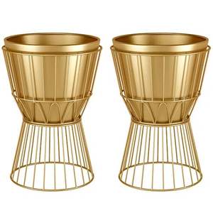 Macetero artístico de metal con soporte, con un moderno marco geométrico, para decoración de interiores, exteriores, patio, sala de estar y jardín. - Product Image 6