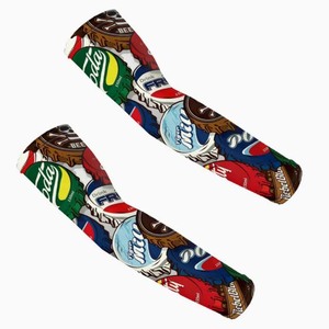 Mangas de brazo y para juegos unisex personalizadas, elásticas, sin costuras, con impresión por transferencia térmica, antibacterianas, ecológicas, de tela de seda helada. - Product Image 3