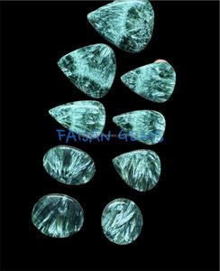 FAIJAN GEMS Pierre précieuse naturelle de Séraphinite, cabochon poli, formes variées, toutes tailles, certifiée, sans traitement, pour bijoux - Product Image 2