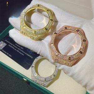 Latest Design Customized Fashion Jewelry <b>Crafted</b> Stainless Steel Fully Iced Out Wrist Watch for Men Baguette MOISSANITE - Product Image 3