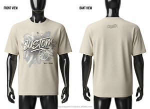 T-shirt surdimensionné personnalisé pour homme, manches courtes, style streetwear, jersey en coton, imprimé graphique, design basketball, détail strass - Product Image 6