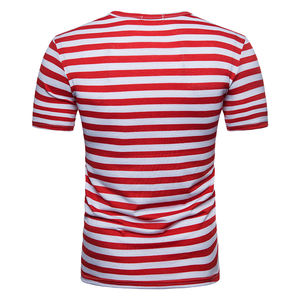 Camiseta a Rayas para Hombre 2026, Nueva Moda, Cuello Redondo, Manga Corta, Corte Ajustado, Estilo Hip Hop, Vintage - Product Image 2