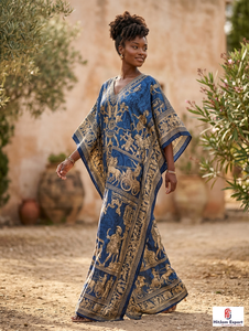 Women Printed <b>Kaftan</b> Dress Loose Fit Beach Wear Lightweight Fabric <b>Summer</b> Island Vacation Style Bulk Supply - Product Image 4