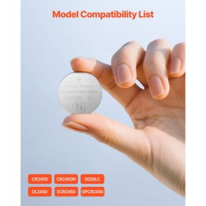 Pacco da 3 Volt 600mAh batteria a bottone e bottone al litio CR2450 da 20 conteggi - Product Image 6