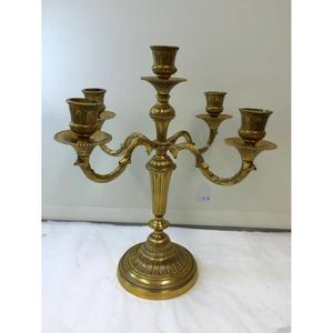 Candelabro de Lujo de 5 Brazos para Decoración de Bodas, Accesorios de Mesa, Artesanía Metálica, Portavelas Decorativo, Venta Caliente, MOQ Bajo - Product Image 4