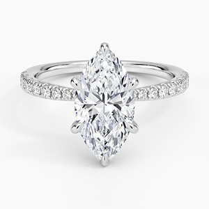 SOJ <b>Ring</b> 02 Marquise Cut 925 <b>Silver</b> Rhodium Plated 36 Side <b>Stone</b> Prong Set Solitaire Engagement GRA Certified 2ct Moissanite - Product Image 1