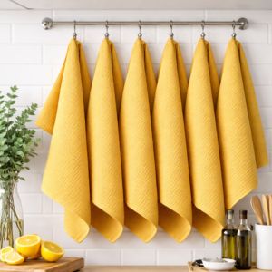 Serviettes de cuisine 100% coton naturel, torchons gaufrés multi-usages, tissu de cuisine doux et très absorbant, 18 x 28 pouces - Product Image 1