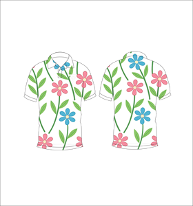 เสื้อโปโลผู้ชายสีขาวลายดอกไม้พิมพ์ลายแบบซับลิเมชั่น แขนสั้น ใส่สบาย ระบายอากาศได้ดี น้ำหนักเบา เหมาะสำหรับเล่นกอล์ฟในฤดูร้อน - Product Image 3