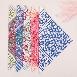 Cotton Floral Eco-Friendly Hand Block Printed Bandana Scarf Summer Handkerchief Unisex <b>Wrap</b> Breathable Ethnic Casual Wear - Product Image 5