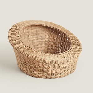 Oval Round Natural Woven Rattan Pet Basket <b>for</b> Cats and <b>Dogs</b> - Product Image 1