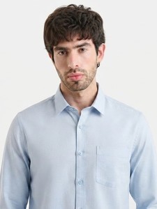 เสื้อเชิ้ตแขนยาวสีฟ้าพาสเทลสำหรับผู้ชาย ยี่ห้อ Enovate ผ้าทอระบายอากาศได้ดี เหมาะสำหรับฤดูร้อน สีเบจ ผ้าลินิน เย็บแบบไร้ตะเข็บ - Product Image 2