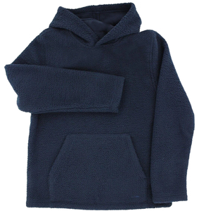 Sweat-shirt à capuche unisexe en polaire bleu marine, coupe classique, pull décontracté avec poche avant, 420g, doublure solide, vêtements d'hiver - Product Image 2