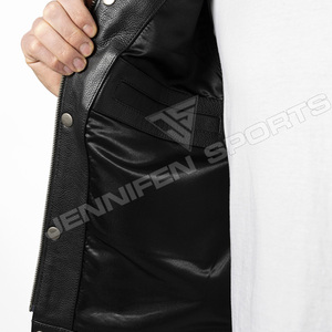 Gilet en cuir pour moto unisexe, design personnalisé, coupe-vent, respirant, options de tailles plus grandes pour l'été et l'hiver, service OEM/ODM - Product Image 5