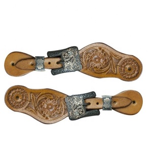 Correa espuela tallada a mano occidental hecha a mano de gran calidad con hebilla grabada Fabricante Mayorista proveedor Saman Exports - Product Image 5