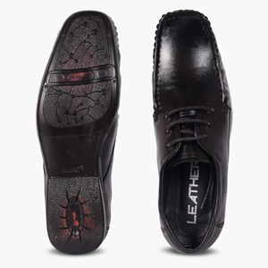 Mocassins noirs en cuir véritable pour hommes, chaussures décontractées et formelles, souples, flexibles, design solide, pour le bureau, les affaires, le quotidien - Product Image 4