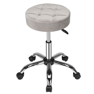 Sgabello Girevole Grigio per Tecnici con Capacità di 150kg, Nove Scomparti, Fibbia in Pelle, Base a Cinque Punte - Product Image 2