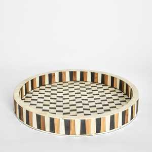 Plateau décoratif fait main en résine osseuse avec motif marocain pour la maison et le jardin, idéal pour la cuisine, la coiffeuse et les cadeaux - Product Image 3