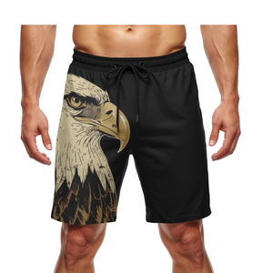 Pantalones Cortos Deportivos Casuales para Hombre, Diseño Verano 2026, Estampado Gráfico de Águila Vintage, Ropa Deportiva Urbana - Product Image 3