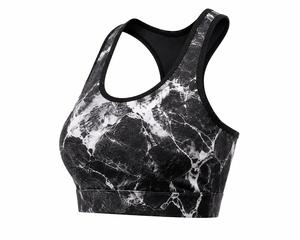Soutien-gorge de sport dos nageur à maintien élevé pour femme, col en U, écologique, séchage rapide, pour yoga et activités sportives, noir et blanc, sans coutures, respirant - Product Image 5