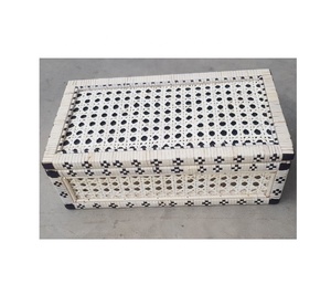 Estuche de viaje con textura de ratán expandible, maleta rígida ligera con ruedas giratorias, Bolsa duradera de hardware de tonos dorados - Product Image 2