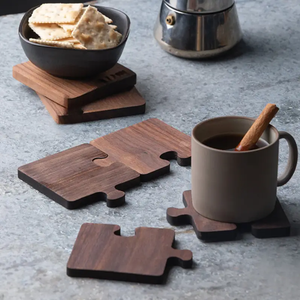 Sous-verres décoratifs en bois en forme de puzzle, article durable au design unique, très demandé en gros - Product Image 1