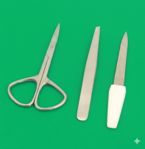 Ensemble professionnel de 3 pinces à épiler, ciseaux à ongles, ciseaux à cuticules, lime à ongles en acier inoxydable - Product Image 1