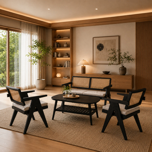 Minimalist Modern <b>Solid</b> Teak Oval Slatted Coffee Table High Quality Black Finish Open Shelf Living Room Hotel Lounge Wholesale - Product Image 6