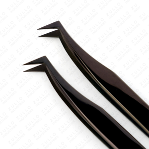 High Precision Black Titanium Eyelash Extension Tweezers Stainless Steel Pointed Tip Lash <b>Tool</b> OEM Custom Branding - Product Image 5