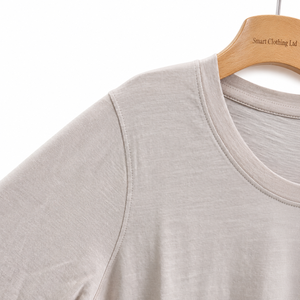 Camiseta de Manga Larga para Mujer, Cuello Redondo, Tejido Sólido, Informal, Deportiva, 100% Algodón, Protección UV 50+, Logotipo Personalizado OEM ODM 160g - Product Image 4