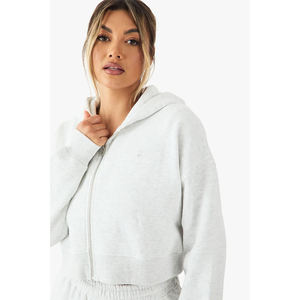 Sudadera con capucha de manga larga personalizada en color, suelta, con cuello redondo, para mujer, tejida. - Product Image 4